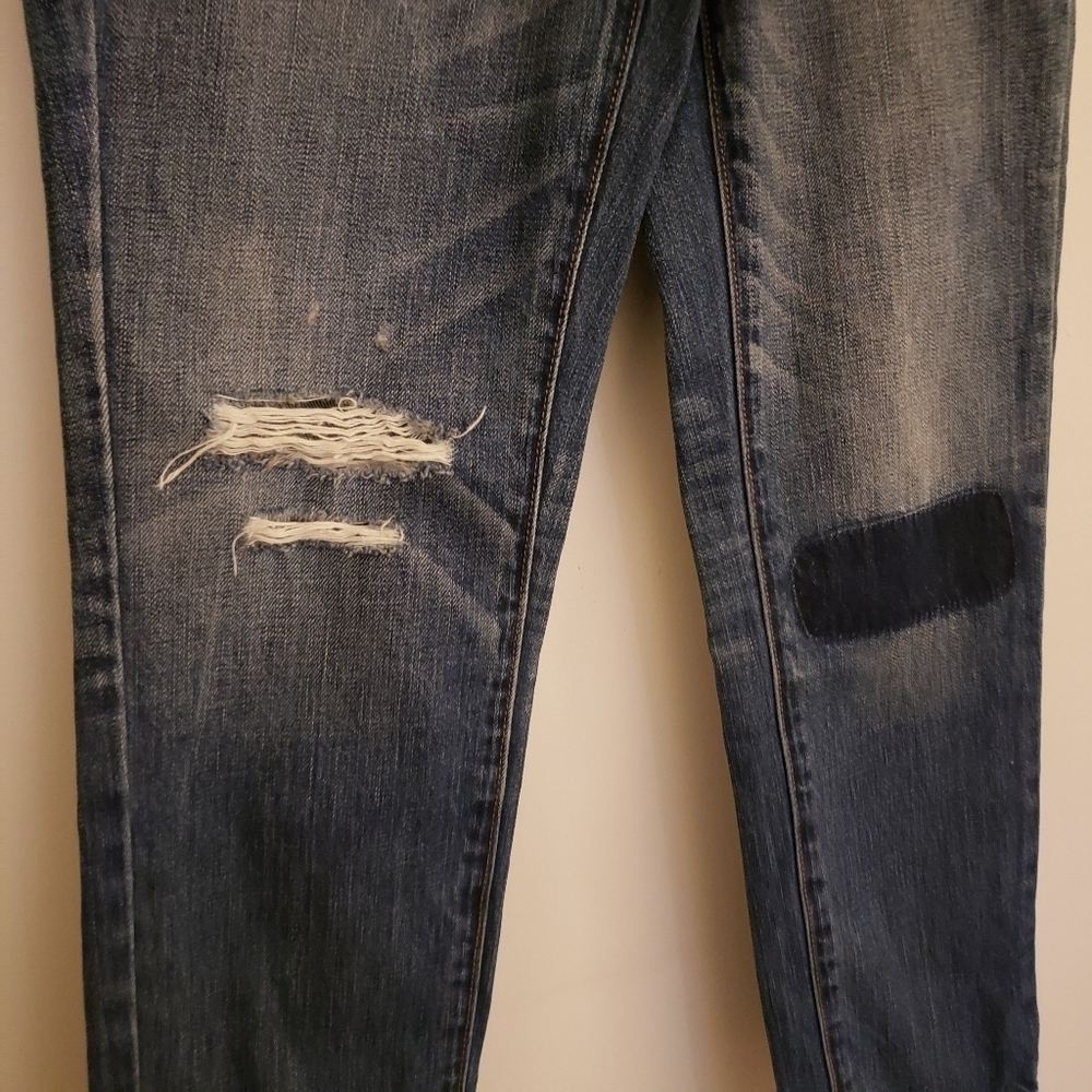 American Eagle Distressed Patchwork Button Fly Je… - image 3